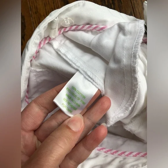 Lilly Pulitzer Girls 4 White Khaki Flare Leg 100% Cotton Pants - EUC! - Picture 6 of 12